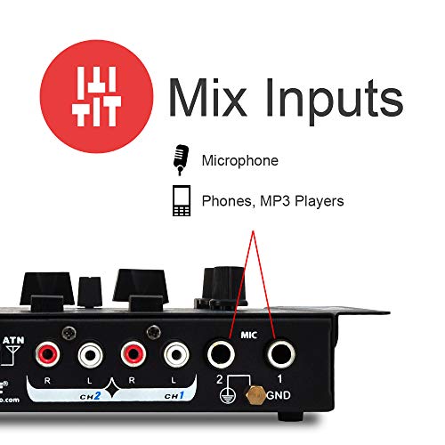 Wireless DJ Audio Mixer - 3 Channel Bluetooth Compatible DJ Controller