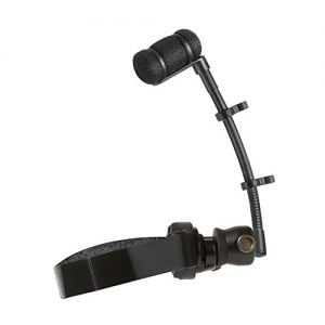 Audio-Technica AT8492W Woodwind Mounting System with adjustable hook-and-loop strap and flexible 5" gooseneck for secure microphone positioning. 