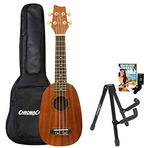 Sawtooth Mahogany Pineapple Ukulele with Quick Start Guide