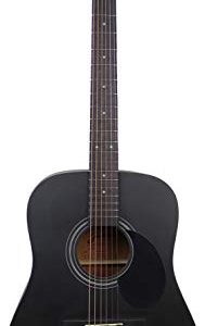 Jasmine Acoustic Guitar - Matte Black Bundle with with Strings, Strap, Tuner - Image 2