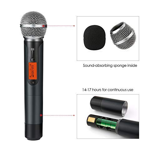 innopow 80-Channel Dual UHF Wireless Microphone System