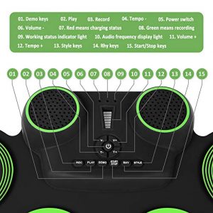 🎵 YISSVIC Portable Electronic Drum Set – 9 Drum Pads, Rechargeable, Roll-Up Design & Built-in Speaker - Image 4