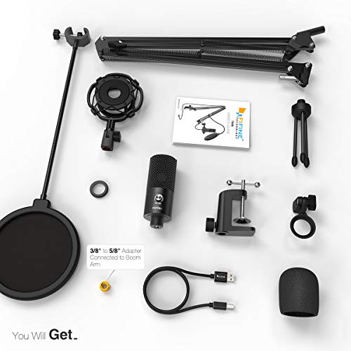 USB Microphone Kit - Studio-Grade Condenser Mic with Adjustable Scissor Arm Stand, Shock Mount, and Bonus Accessories! ??