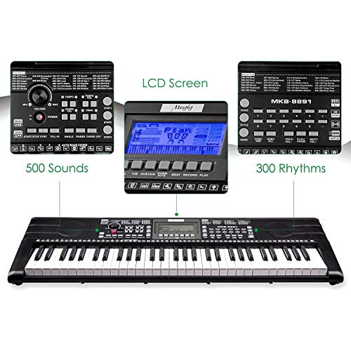 Mugig 61-key Keyboard Piano, Portable Electric Keyboard Piano
