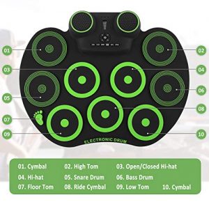 🎵 YISSVIC Portable Electronic Drum Set – 9 Drum Pads, Rechargeable, Roll-Up Design & Built-in Speaker - Image 3