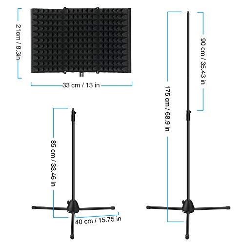TONOR Microphone Isolation Shield and Stand Kit