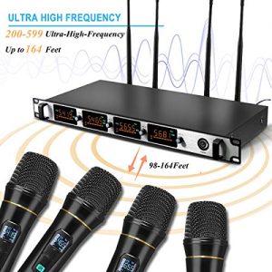 Wireless Microphone System，NASUM 4-Channel Metal UHF Wireless Microphone - Image 3
