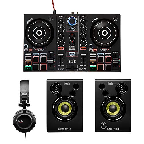 Hercules DJ Learning Kit – All-in-One Starter Set for Aspiring DJs with Controller, Headphones, & Speakers! 🎵