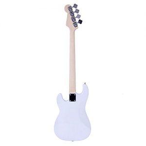 Fashion White Full Size 4-String Electric Bass Guitar Burning Fire Style - Image 3