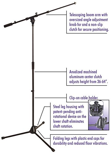 On Stage Plus HD Tele Boom Mic Stand