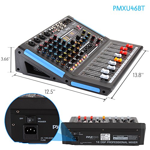 4-Channel Bluetooth Studio Audio Mixer - DJ Sound Controller Interface