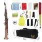 ammoon LADE Straight Bb Soprano Saxophone Sax Woodwind Instrument