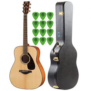 Yamaha Natural Folk Guitar with Knox Hard Shell Acoustic Guitar Case