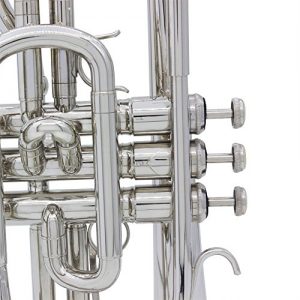 Professional Bb Flat Cornet Brass Instrument with Carrying Case Gloves Cleaning Cloth Brushes - Image 2
