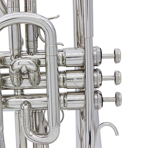 Professional Bb Flat Cornet Brass Instrument with Carrying Case Gloves Cleaning Cloth Brushes