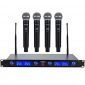 GEARDON Wireless Microphone System 4 Handheld Professional Fixed