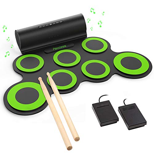 PAXCESS Electronic Drum Set, Roll Up Drum Practice Pad Midi Drum Kit