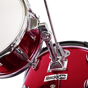 RockJam 3-Piece Junior Drum Set – Perfect Kids’ Drum Kit for Ages 3-7 in Metallic Red - Image 3