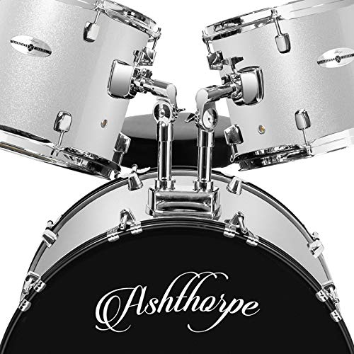 Ashthorpe 5-Piece Full Size Adult Drum Set with Remo Heads & Premium Brass Cymbals