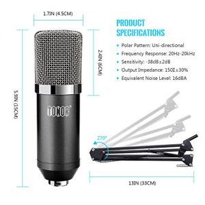 TONOR Pro Condenser Microphone XLR to 3.5mm Podcasting Studio - Image 3