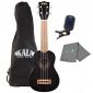 Kala Black Satin Mahogany Soprano Ukulele Bundle