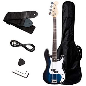 Safstar Electric Bass Guitar Full Size 4 Strings with Amp Cord Strap Carrying Bag