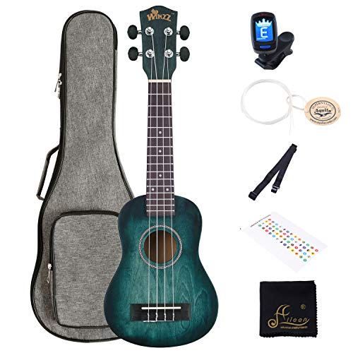 WINZZ 21 Inches Soprano Ukulele Vintage Hawaiian