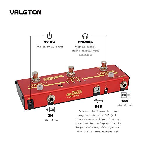 Valeton Dapper Looper Mini USB Storage Loop Station Looping Recording Guitar