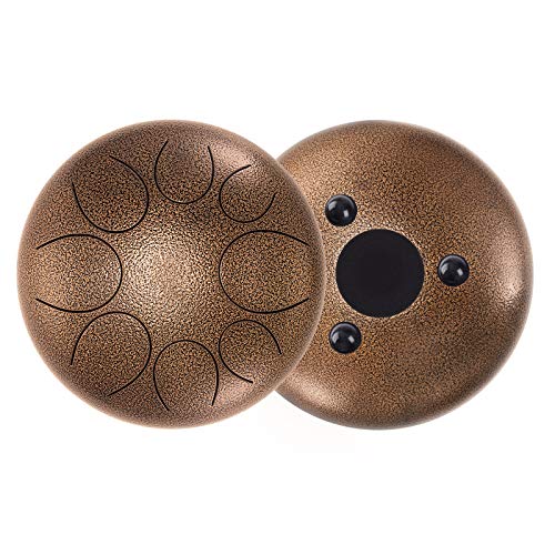 Asmuse Steel Tongue Drum 8 Notes 10 Inch Pan Drum Percussion Steel