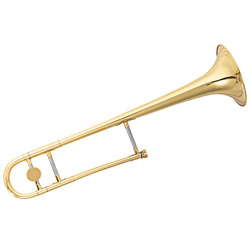 Costzon B Flat Tenor Slide Trombone Gold Brass, Sound for Standard Student Beginner
