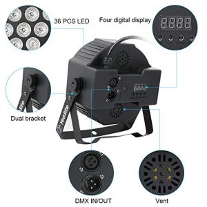 Stage Lights, YeeSite 36W LED Par Can RGB Mixed Effect Sound - Image 2