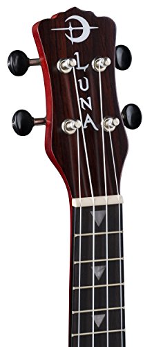 Luna Vintage Mahogany Soprano Ukulele, Red Satin