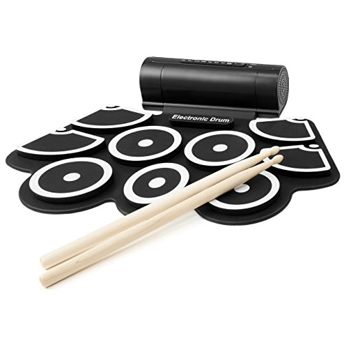 Roll-Up Electronic Drum Kit with USB MIDI – Portable Foldable Drum Set with Realistic Sounds