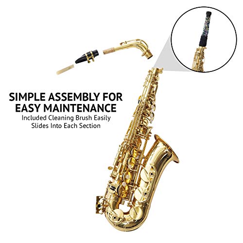 LyxJam Alto Saxophone - E Flat Brass Sax Beginners Kit, Mouthpiece, Neck Strap