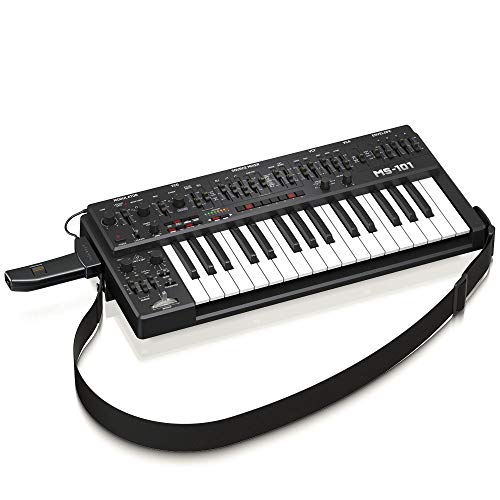 Behringer MS-1BK Monophonic Synthesizer - Authentic 3340 Analog Oscillator, Classic Sound Performance, 32-Step Sequencer, and Arpeggios