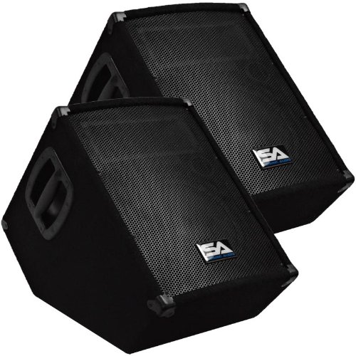 Seismic Audio - Pair - Pair of Powered 2-Way 10" Floor / Stage Monitor