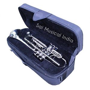 Queen Brass Top Grade Quality Beautifully Crafted Flat Silver Trumpet - Image 2