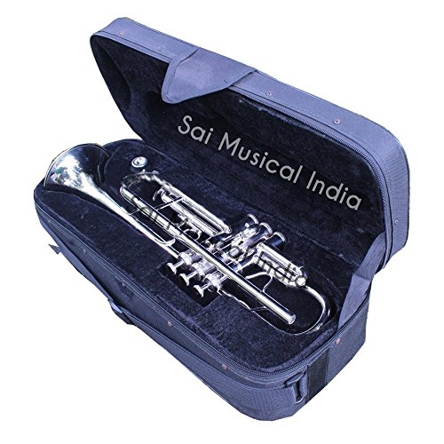 Queen Brass Top Grade Quality Beautifully Crafted Flat Silver Trumpet