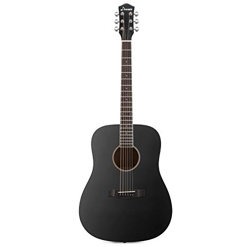Donner Black Beginner Acoustic Guitar Full Size