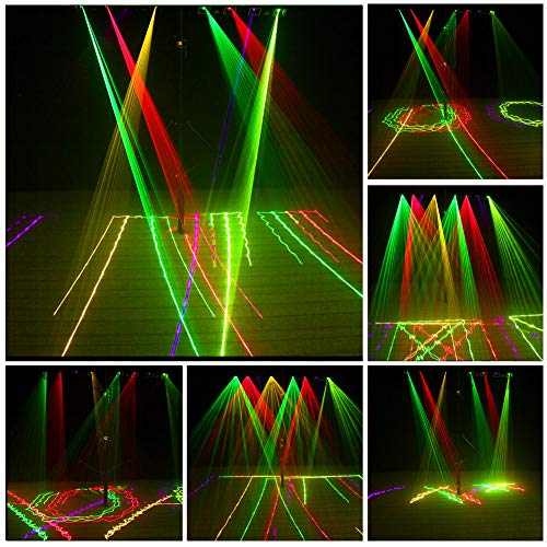 U`King Dj Disco Lights Party Lights 4 Beam Effect Sound Activated Strobe Light
