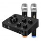 Portable Karaoke Microphone Mixer System Set, with Dual UHF Wireless Mic