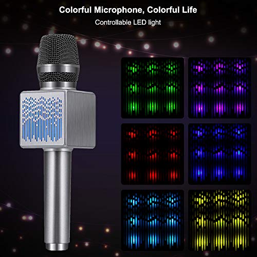 Upgraded Wireless Bluetooth Karaoke Microphone with Controllable LED Light - Your Portable Karaoke Speaker for Vibrant Celebrations!
