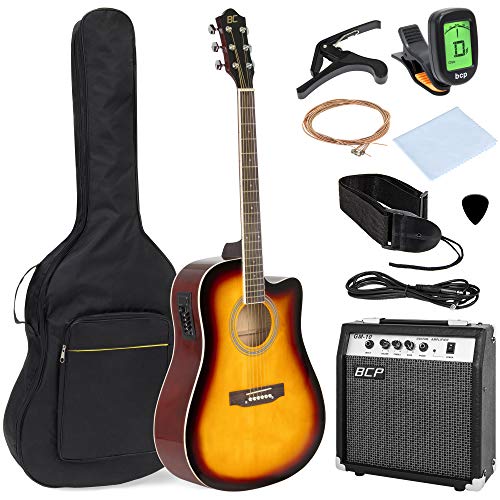 Best Choice Products 41in Full Size Acoustic Electric Cutaway Guitar Set