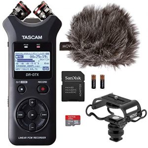 Tascam Digital Audio Recorder Bundle with Movo Microphone Shock Mount