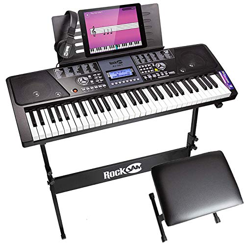RockJam 61-Key Electronic Keyboard Piano SuperKit with Stand