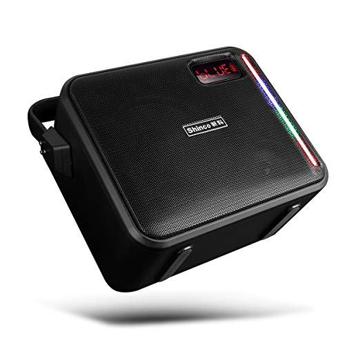 Shinco Portable PA System - Battery Powered Speaker with 2 UHF Wireless Microphones for Dynamic Events and Gatherings