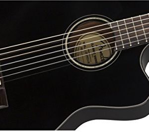 Fender Nylon String Acoustic Guitar - Black - Image 4