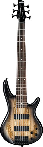 Ibanez 6 String Bass Guitar, Right, Natural Gray Burst