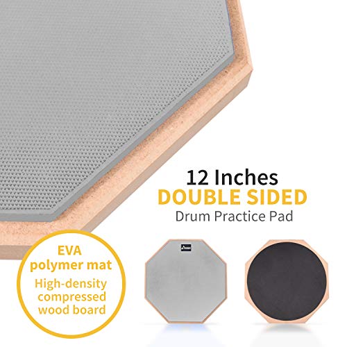 Donner Drum Practice Pad With Snare Drum Stand Adjustable Kit