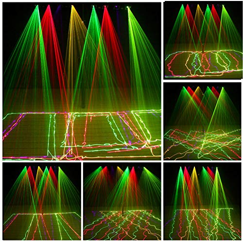 U`King Dj Disco Lights Party Lights 4 Beam Effect Sound Activated Strobe Light